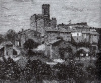 Incisione del 1878, raffigurante il castello come appariva prima del crollo 