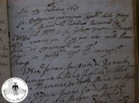 Atto di Battesimo di Raimondo 22 Febbraio 1609